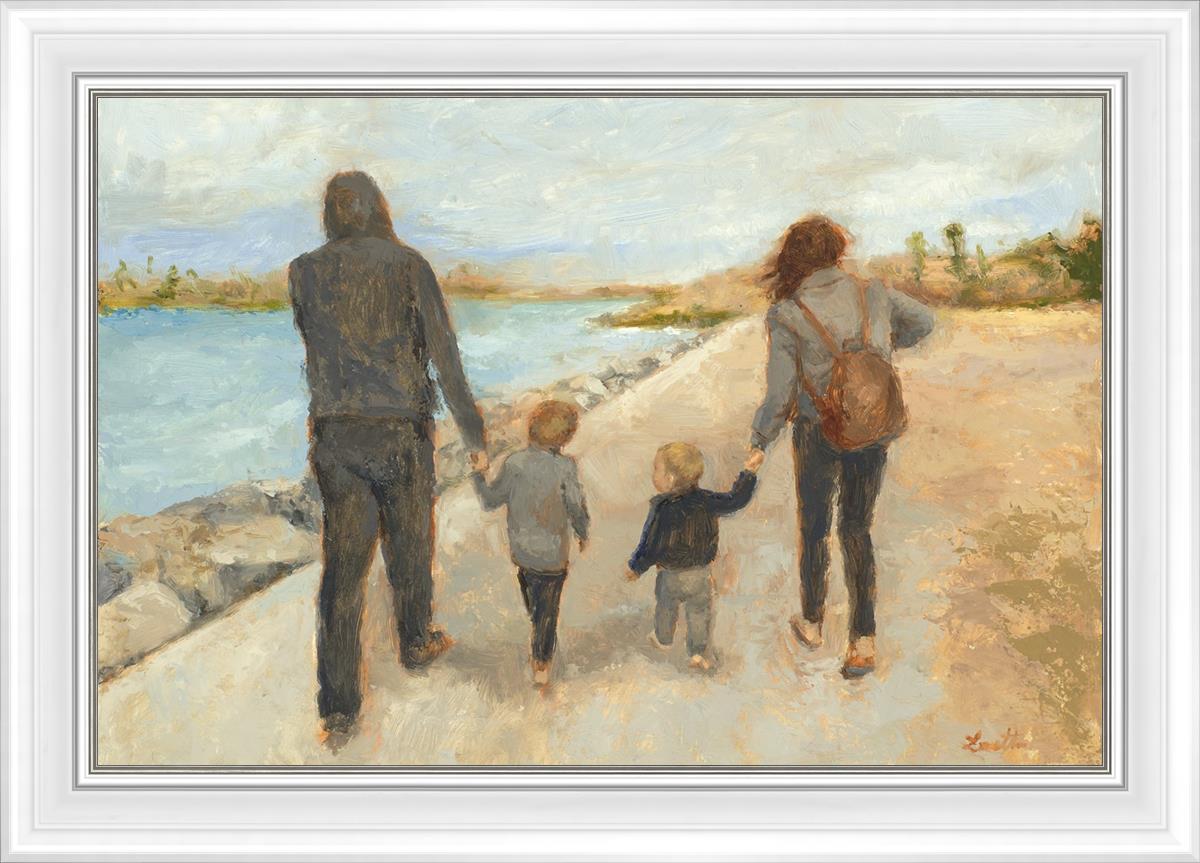 Family Walk On The Beach