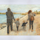 Family Walk On The Beach