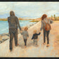 Family Walk On The Beach