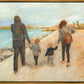 Family Walk On The Beach