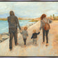 Family Walk On The Beach