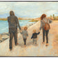 Family Walk On The Beach