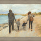 Family Walk On The Beach