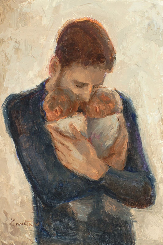 Father With Twins Gallery Wrap