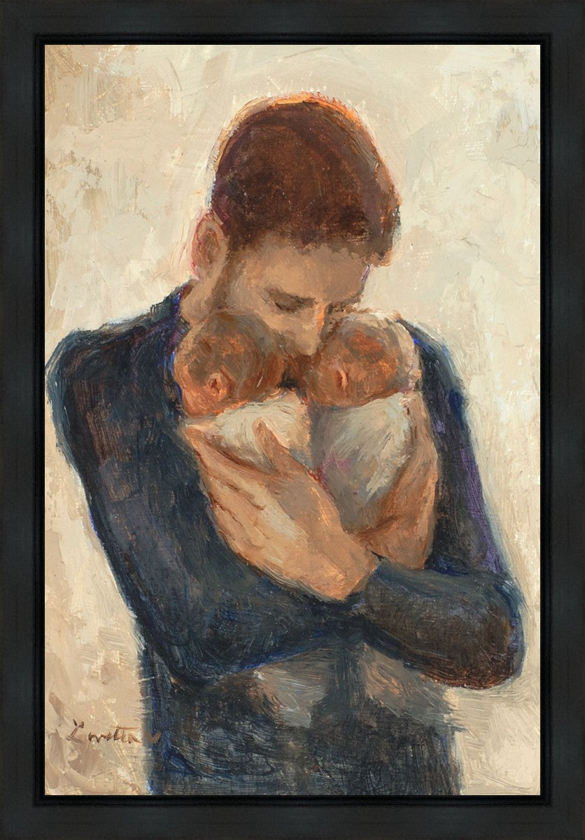 Father With Twins Gallery Wrap