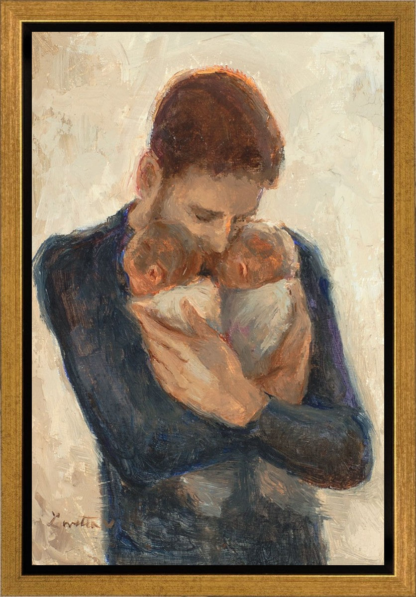 Father With Twins Gallery Wrap