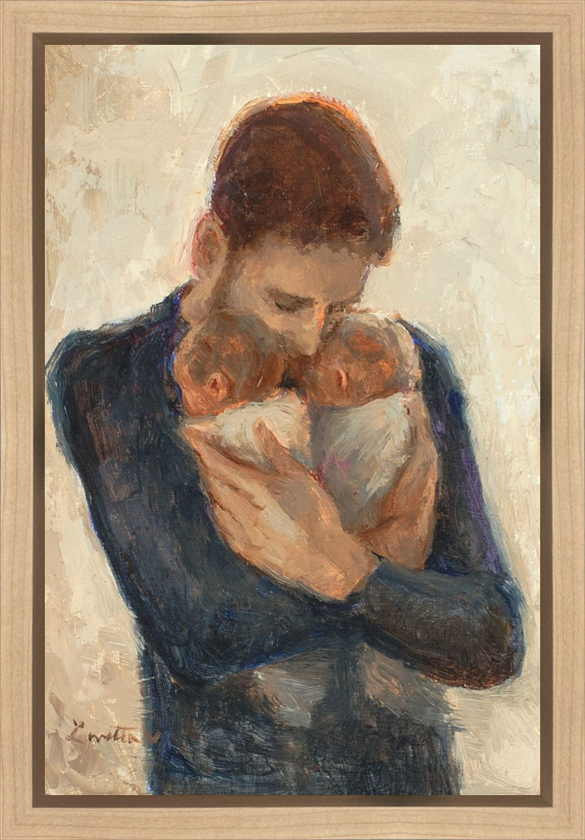 Father With Twins Gallery Wrap
