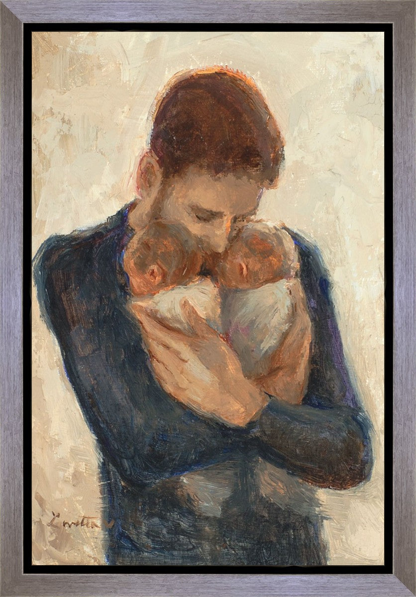 Father With Twins Gallery Wrap