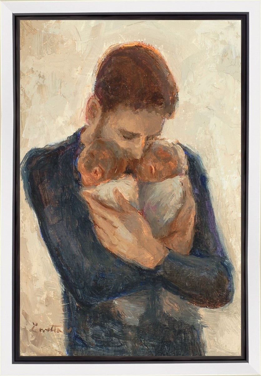 Father With Twins Gallery Wrap
