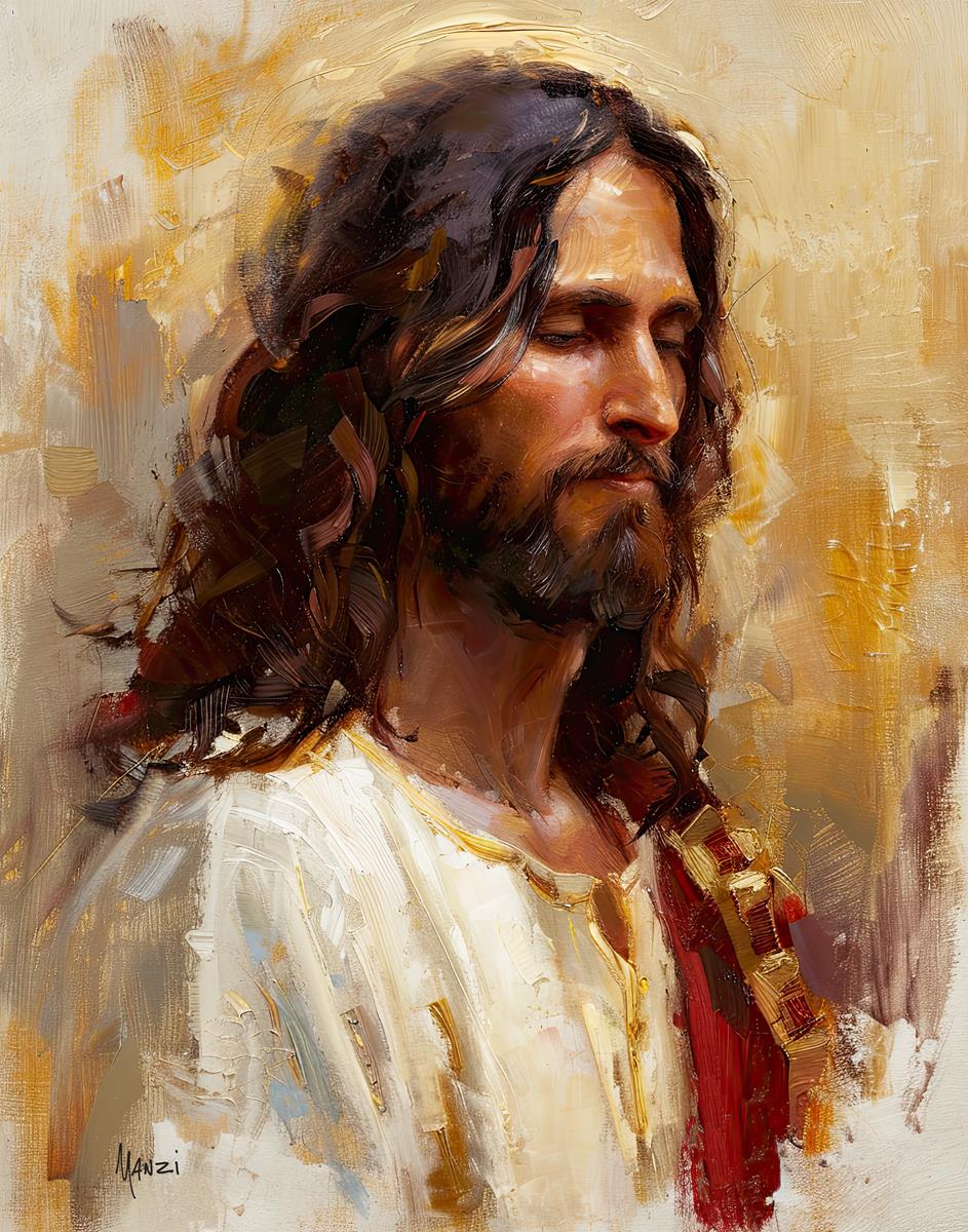 Sacred Portrait in Gold by Manzi