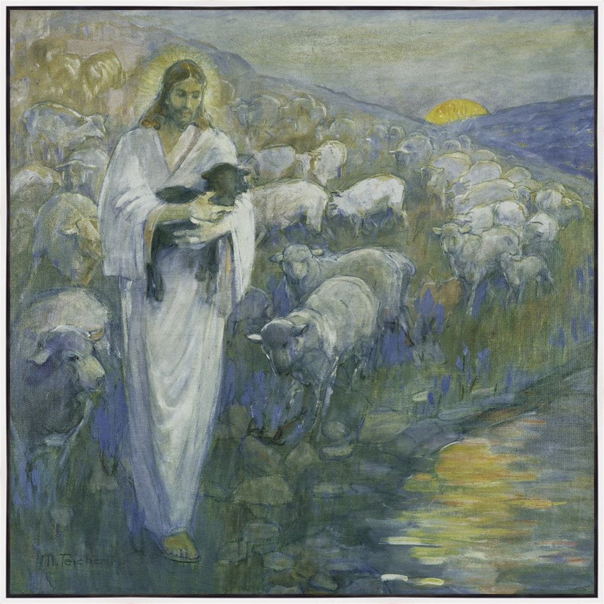 Rescue of the Lost Lamb Large Wall Art Gallery Wrap
