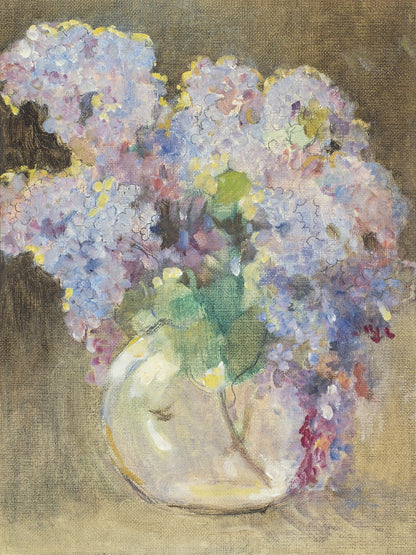 Hydrangeas in a Glass Vase