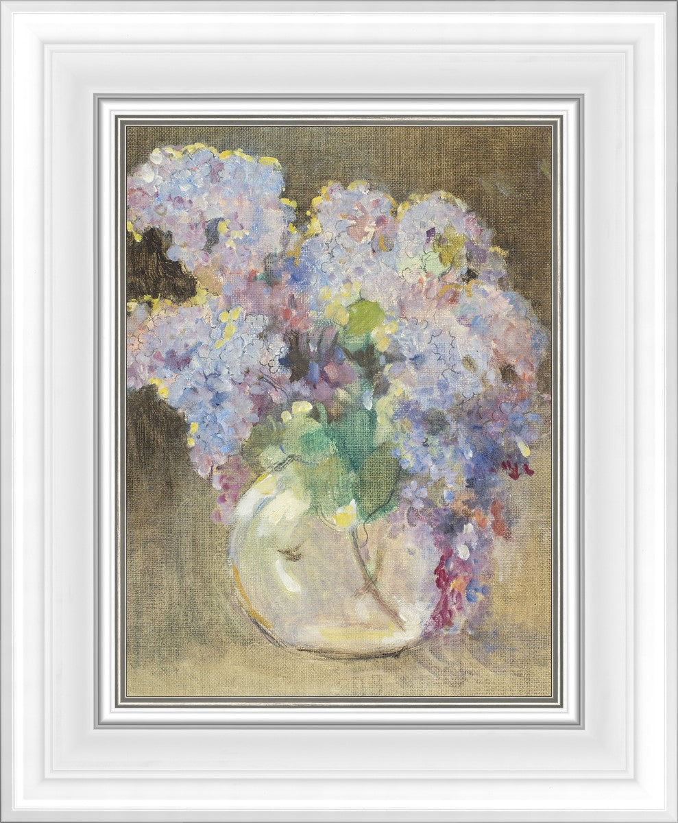 Hydrangeas in a Glass Vase