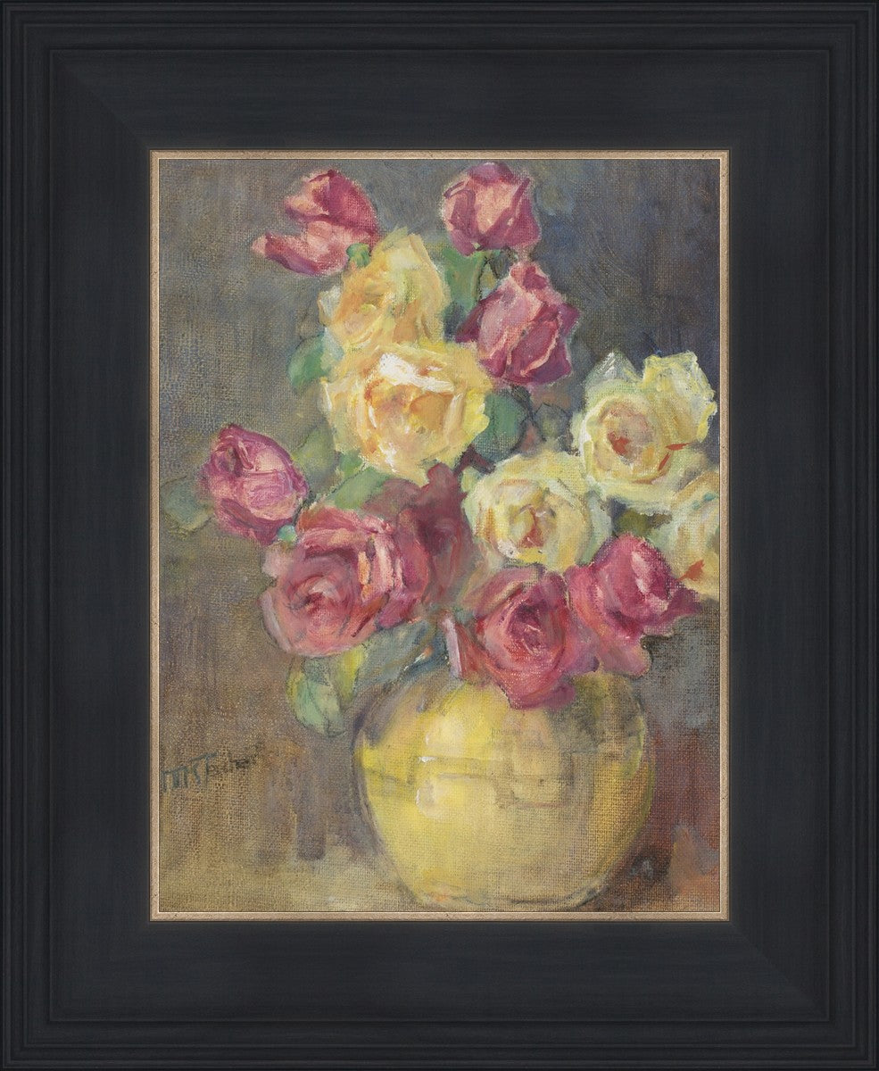 Red and Yellow Roses in a Vase