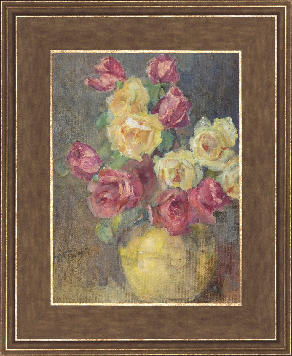 Red and Yellow Roses in a Vase