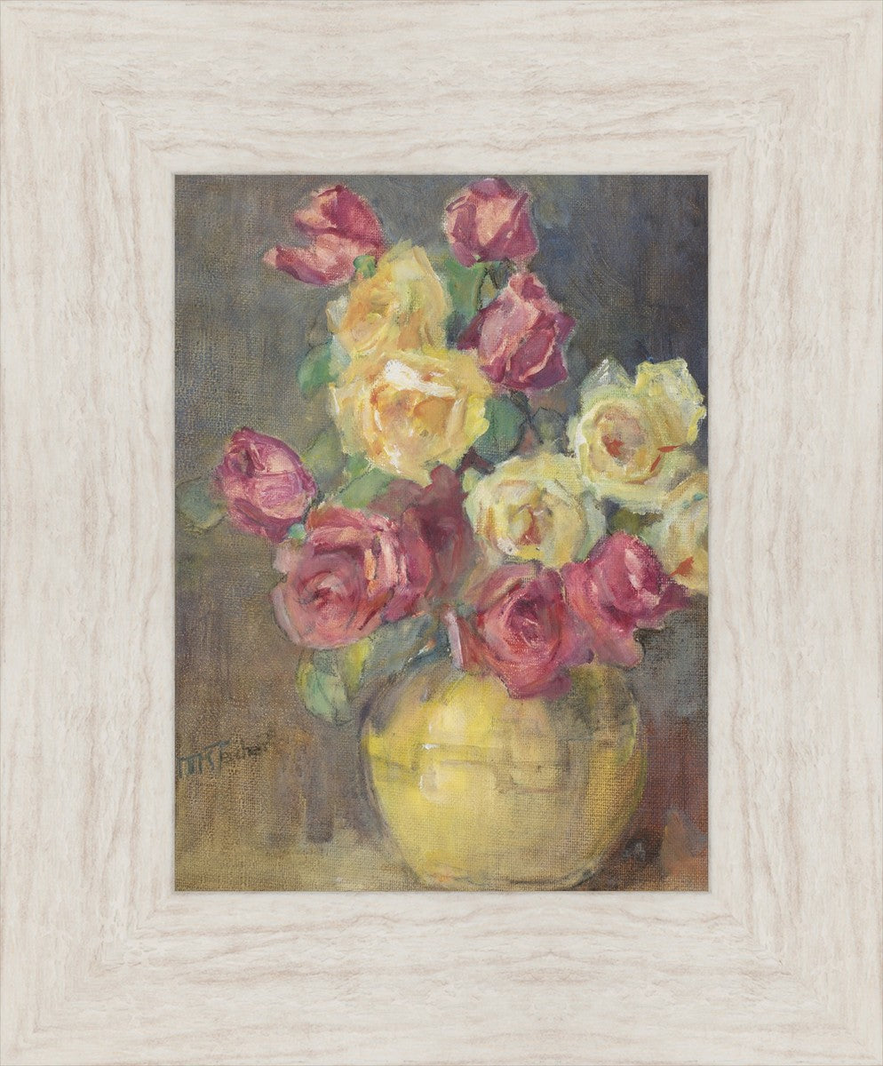 Red and Yellow Roses in a Vase