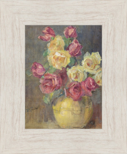 Red and Yellow Roses in a Vase