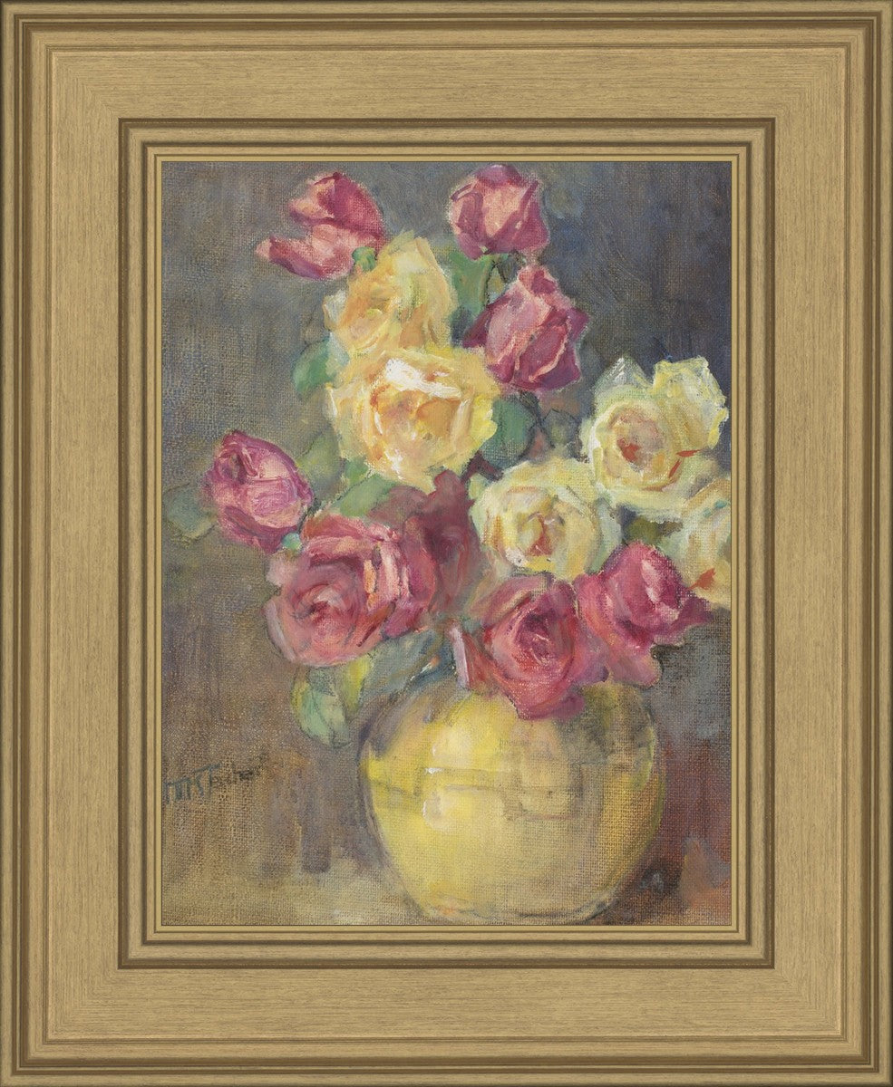 Red and Yellow Roses in a Vase