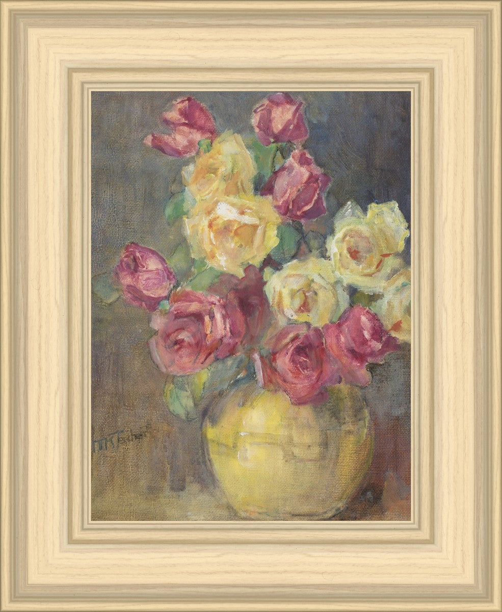Red and Yellow Roses in a Vase