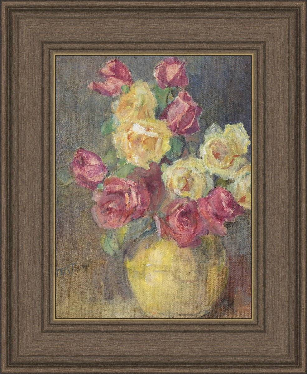 Red and Yellow Roses in a Vase