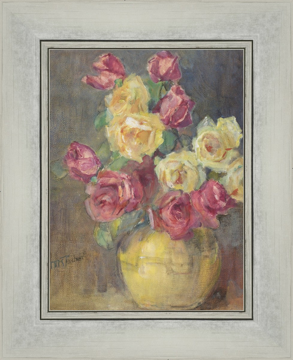 Red and Yellow Roses in a Vase