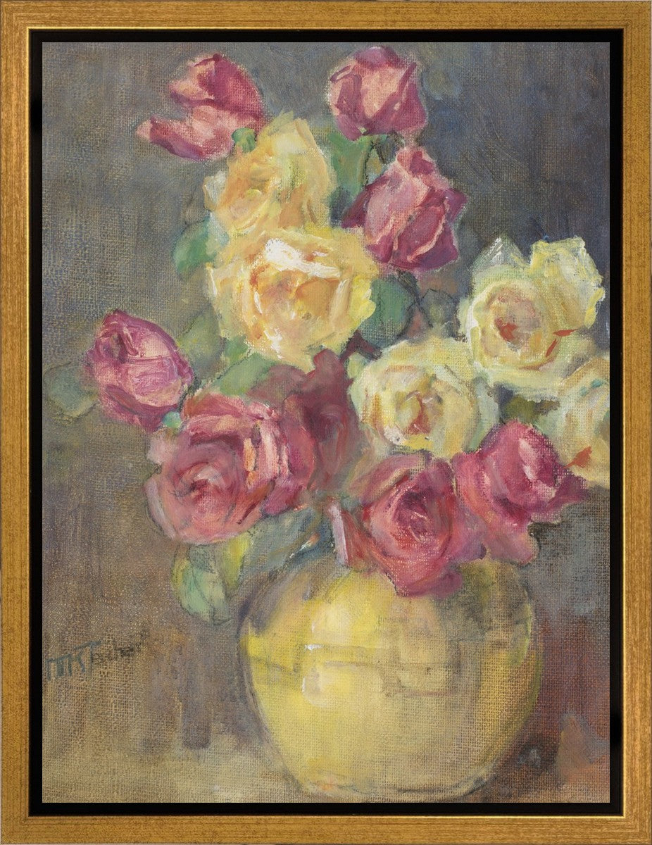 Red and Yellow Roses in a Vase