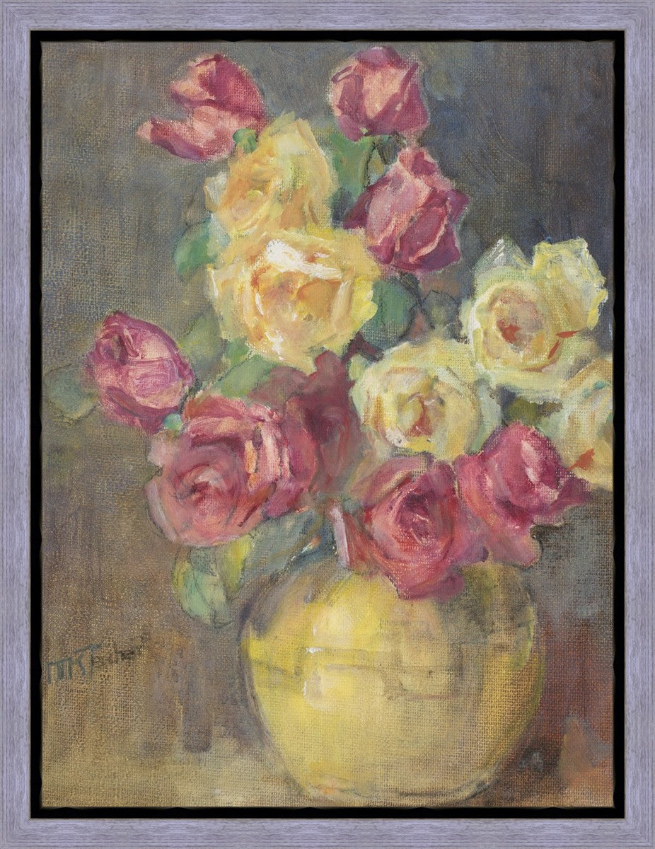 Red and Yellow Roses in a Vase