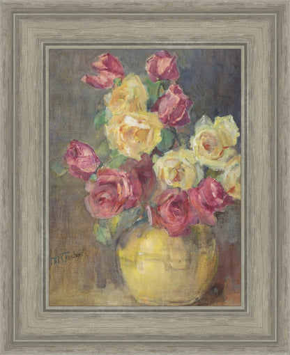 Red and Yellow Roses in a Vase