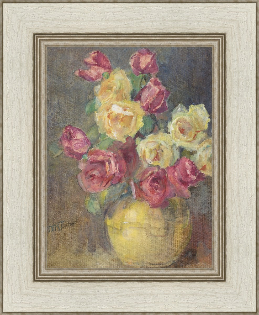 Red and Yellow Roses in a Vase