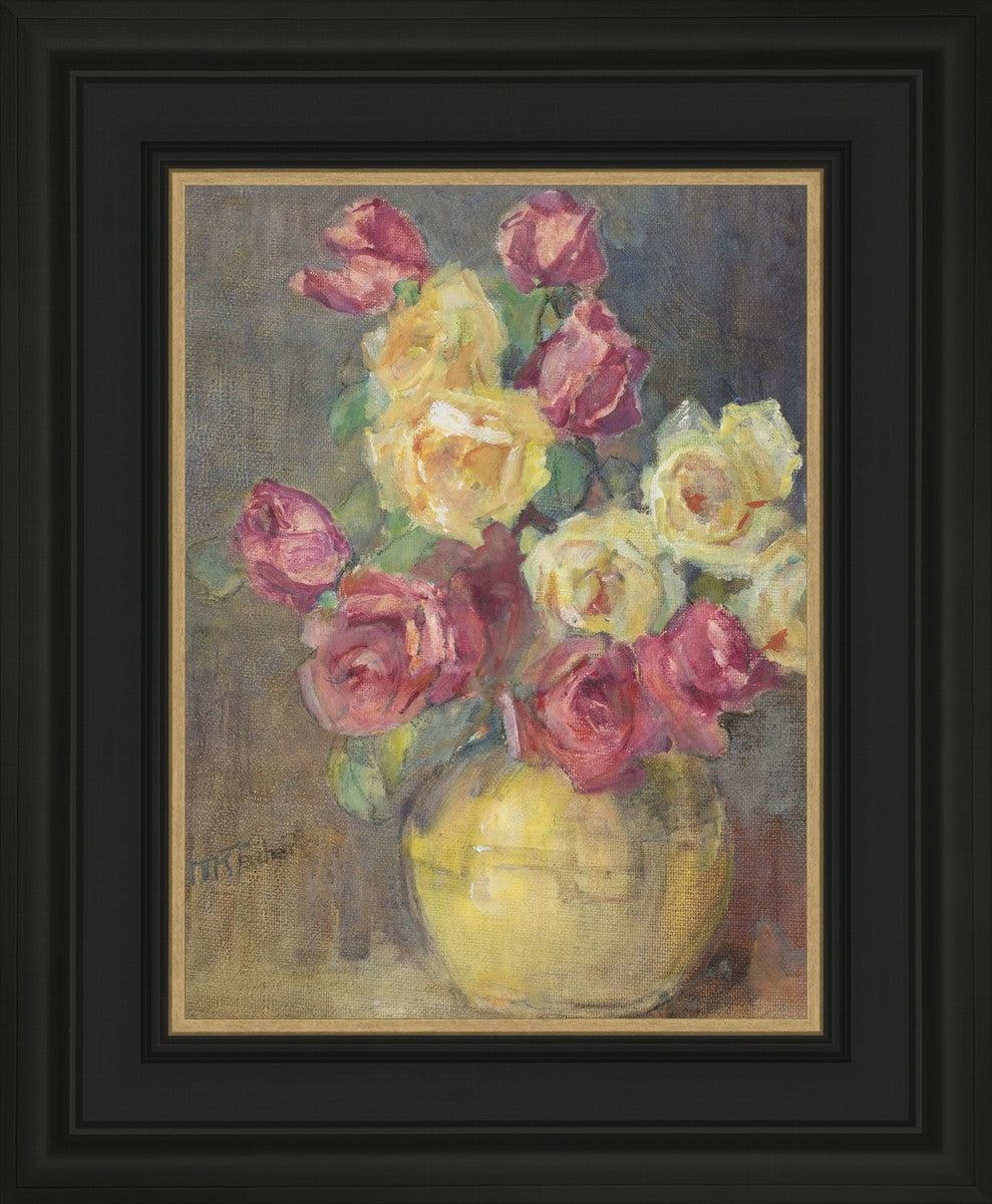 Red and Yellow Roses in a Vase