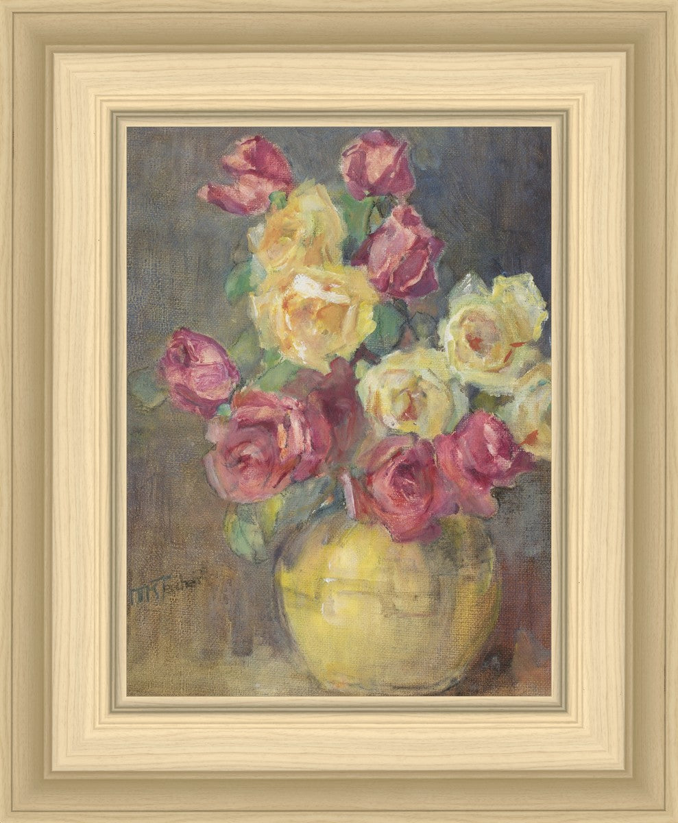 Red and Yellow Roses in a Vase