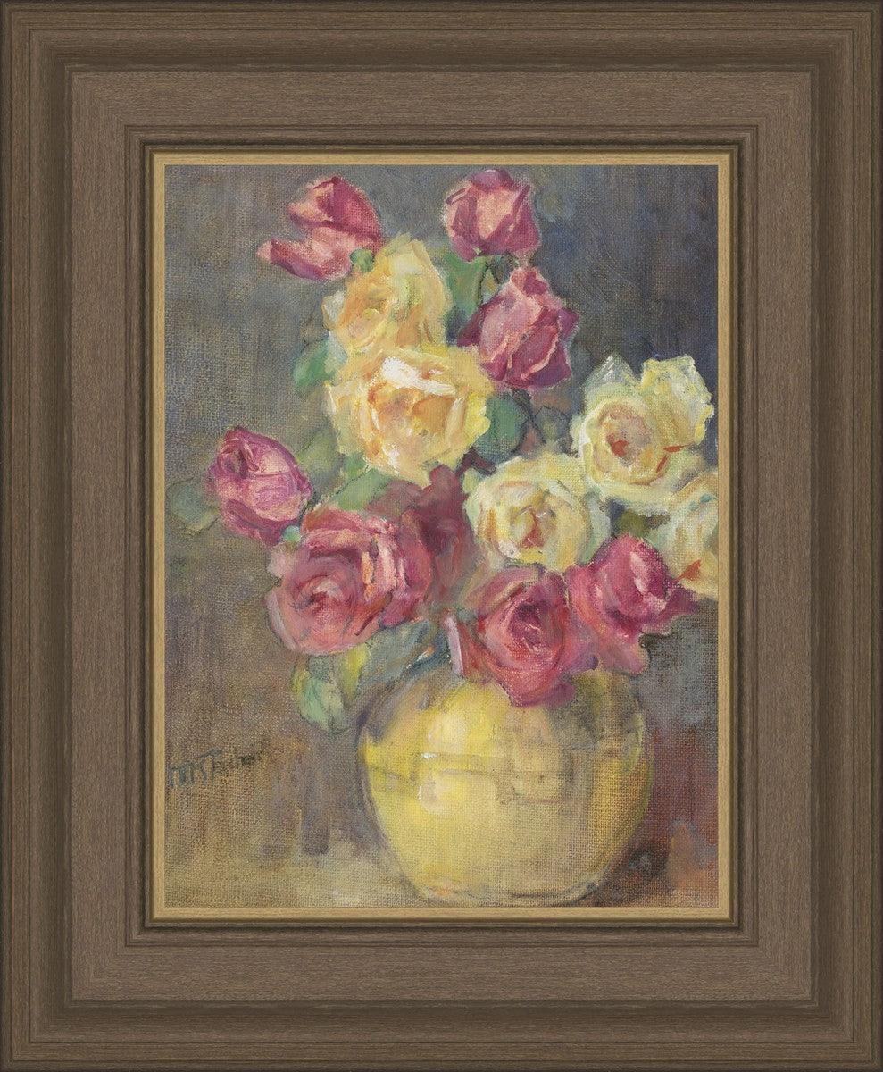 Red and Yellow Roses in a Vase