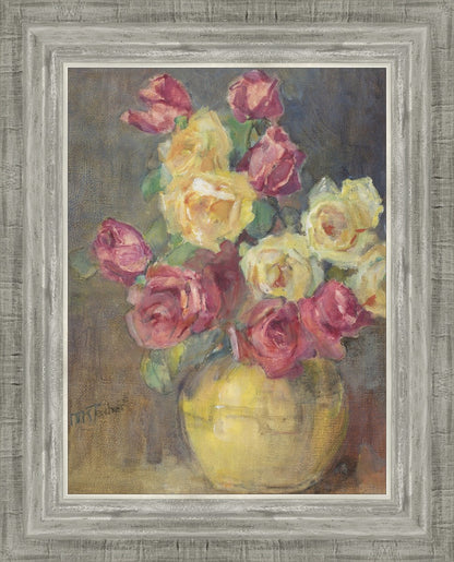 Red and Yellow Roses in a Vase