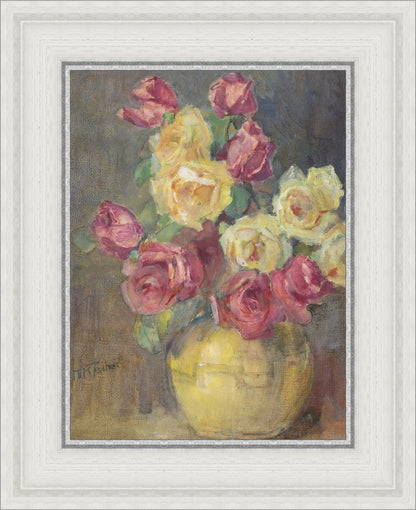 Red and Yellow Roses in a Vase