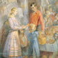Handcart Pioneers at the Waterfall