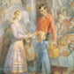 Handcart Pioneers at the Waterfall