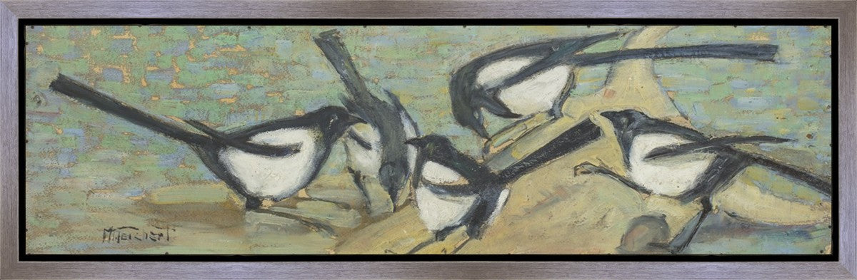 Magpies with Cattle Skull