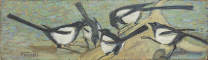 Magpies with Cattle Skull