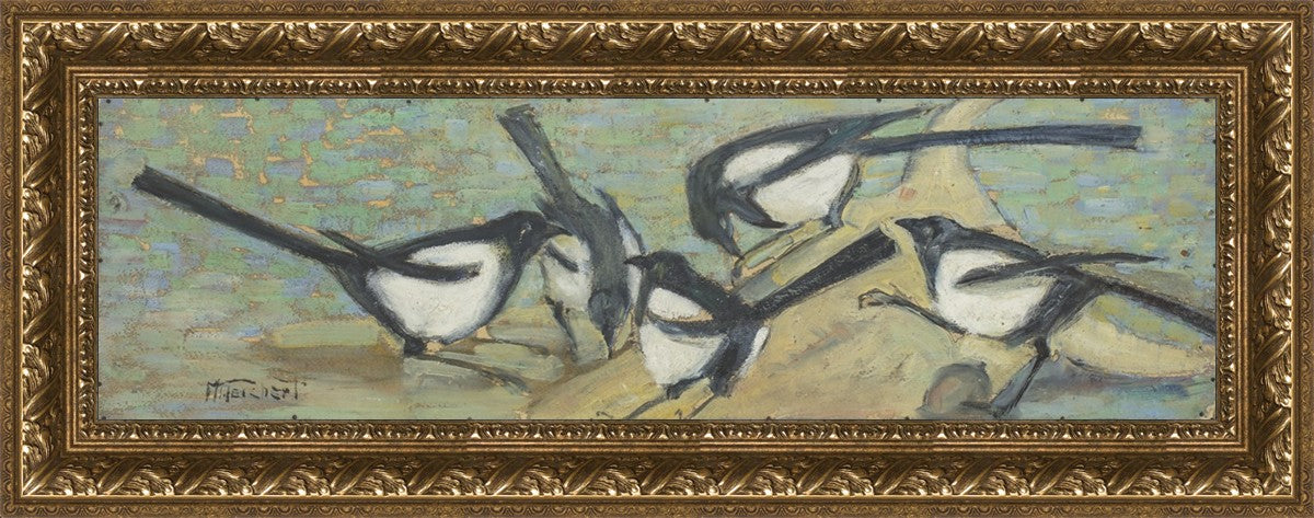 Magpies with Cattle Skull
