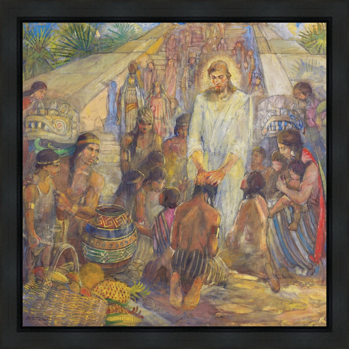 Christ Blesses the Nephites at the Bountiful Temple
