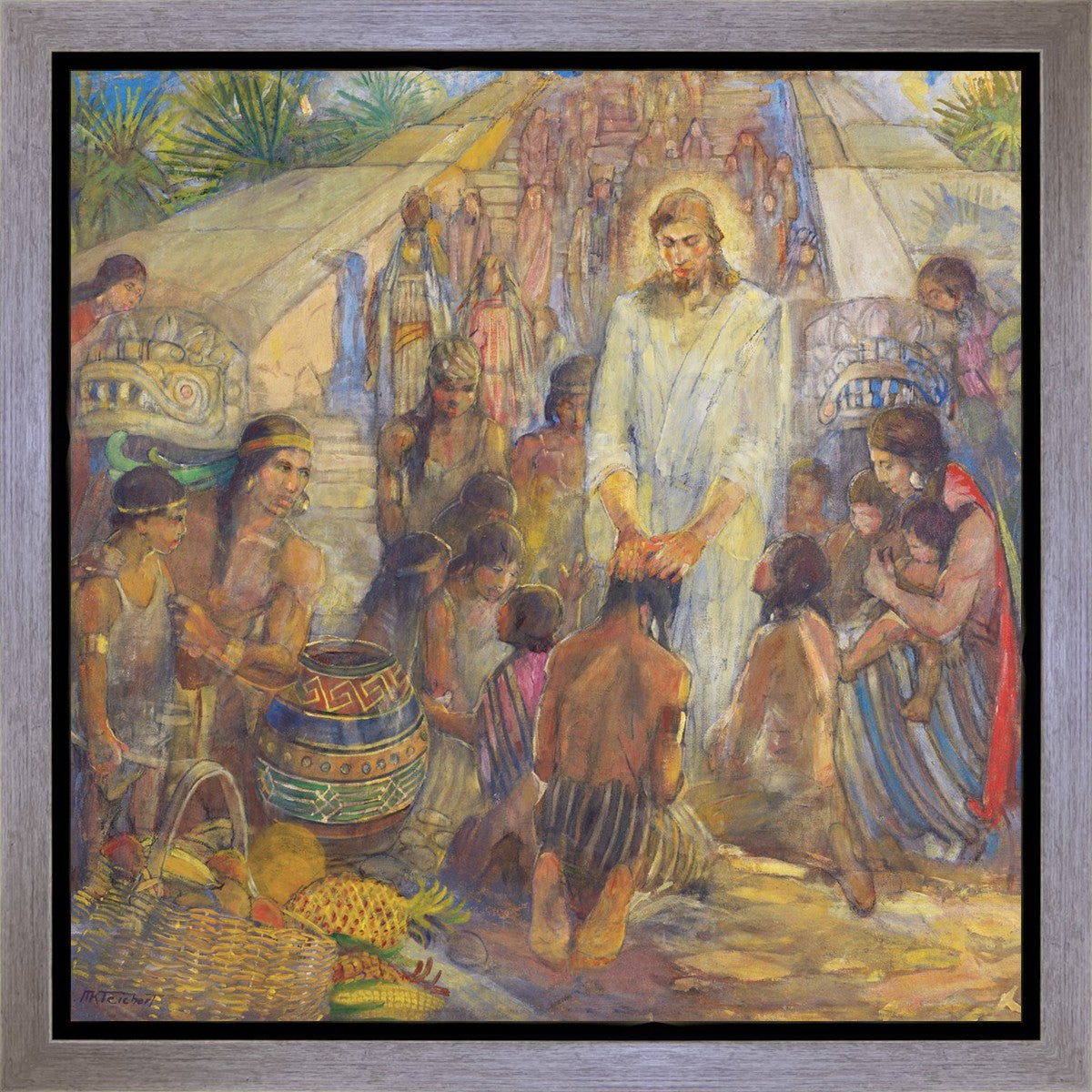 Christ Blesses the Nephites at the Bountiful Temple