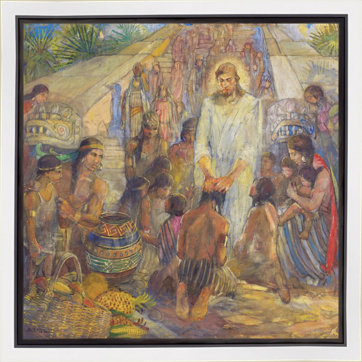Christ Blesses the Nephites at the Bountiful Temple