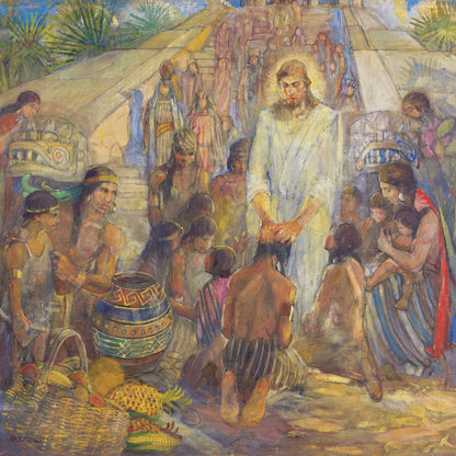 Christ Blesses the Nephites at the Bountiful Temple