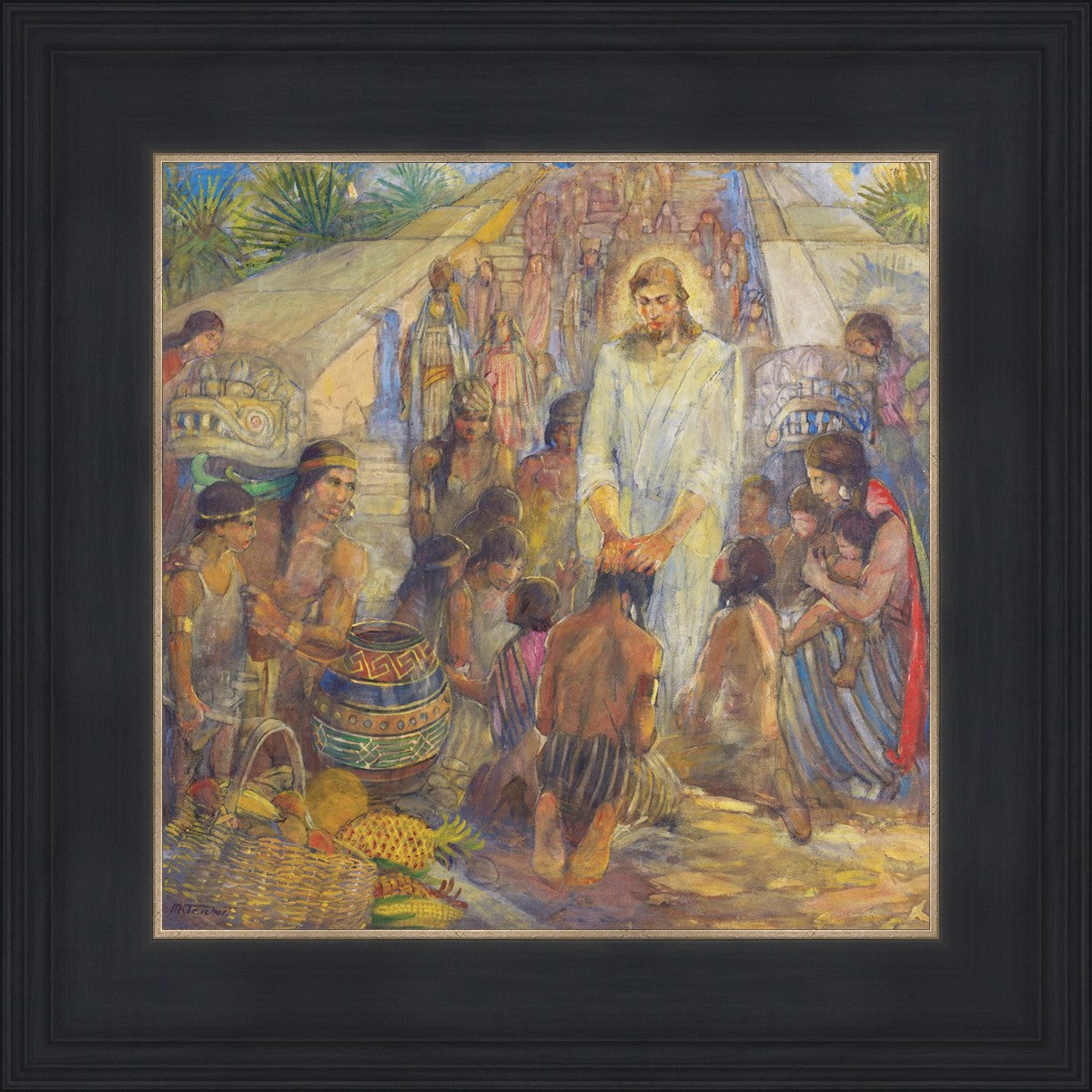 Christ Blesses the Nephites at the Bountiful Temple