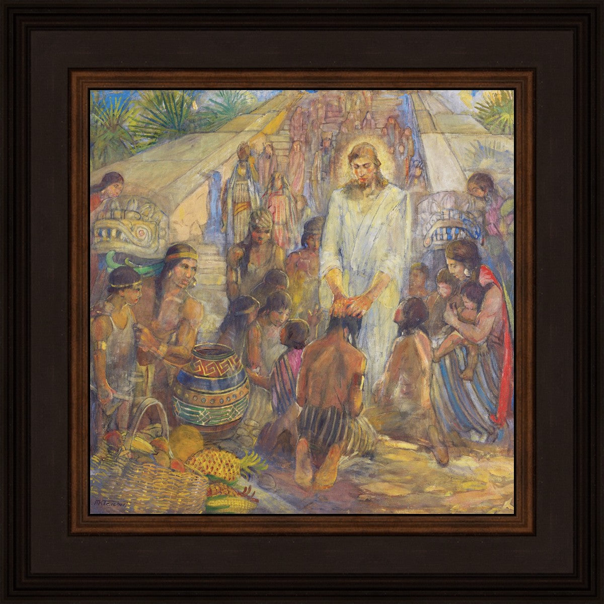 Christ Blesses the Nephites at the Bountiful Temple