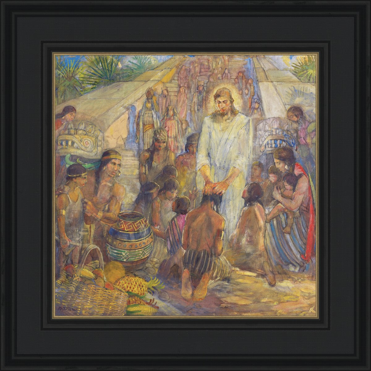 Christ Blesses the Nephites at the Bountiful Temple