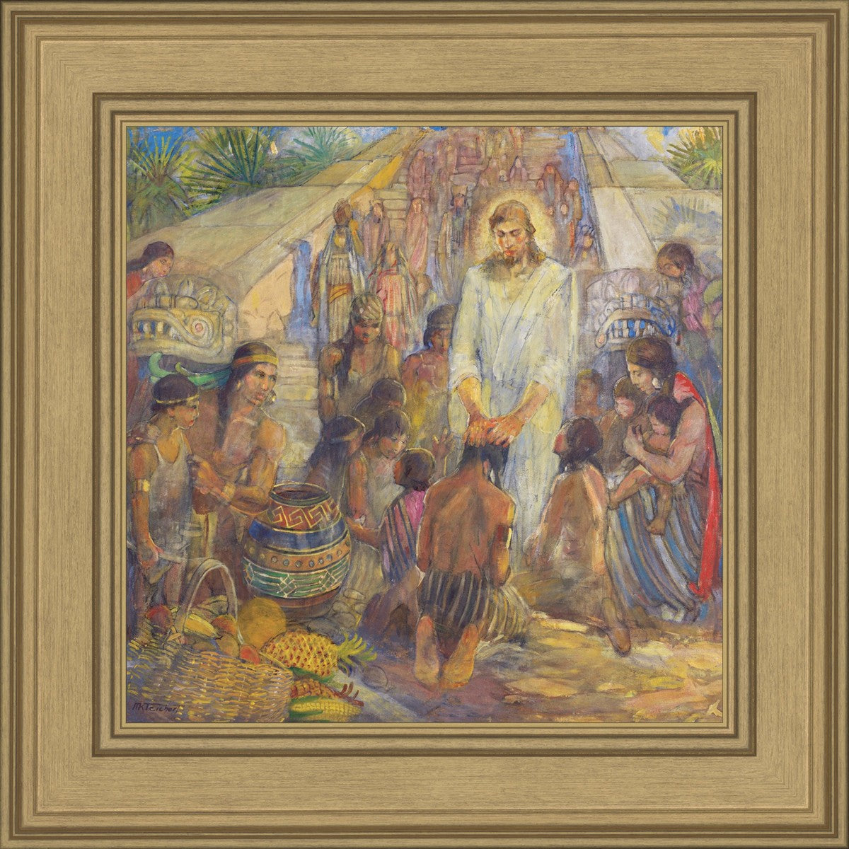 Christ Blesses the Nephites at the Bountiful Temple