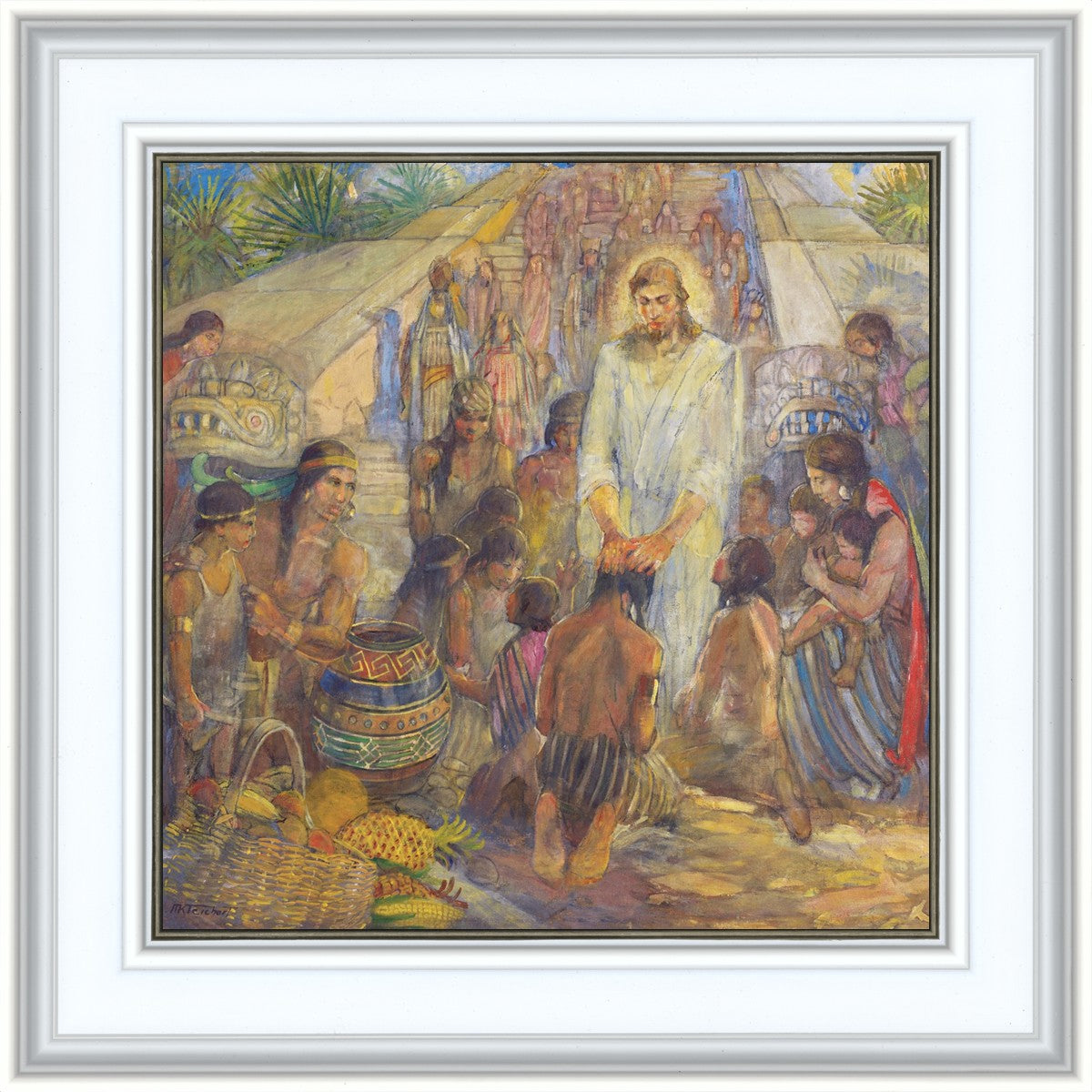 Christ Blesses the Nephites at the Bountiful Temple