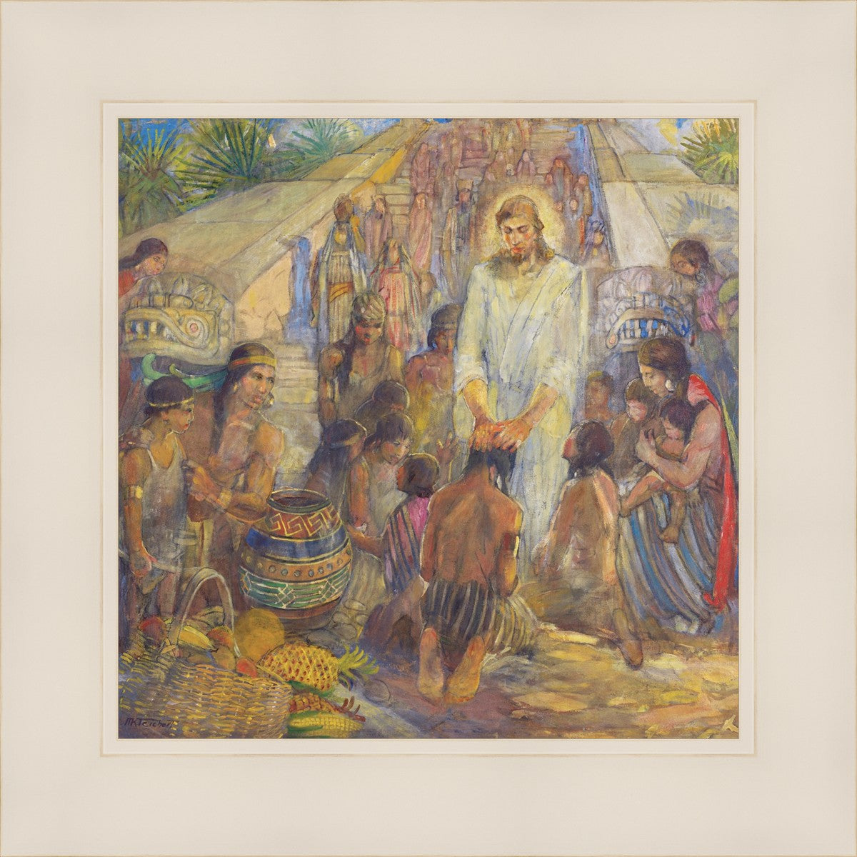 Christ Blesses the Nephites at the Bountiful Temple