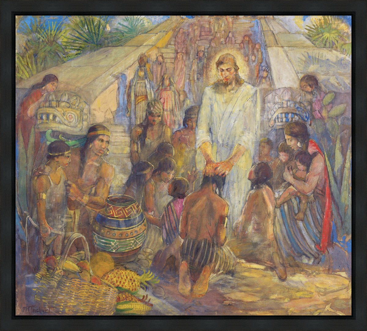 Christ Blesses the Nephites at the Bountiful Temple